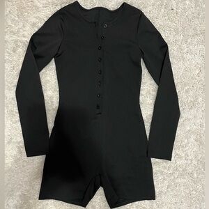 SHEIN Black Long Sleeve Romper